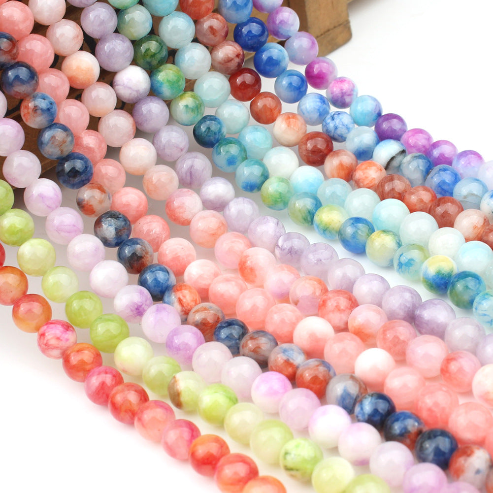 Al por mayor 62 piezas de 6 mm de 6 mm hechas a mano de bricolaje de calcedonia de bricolaje